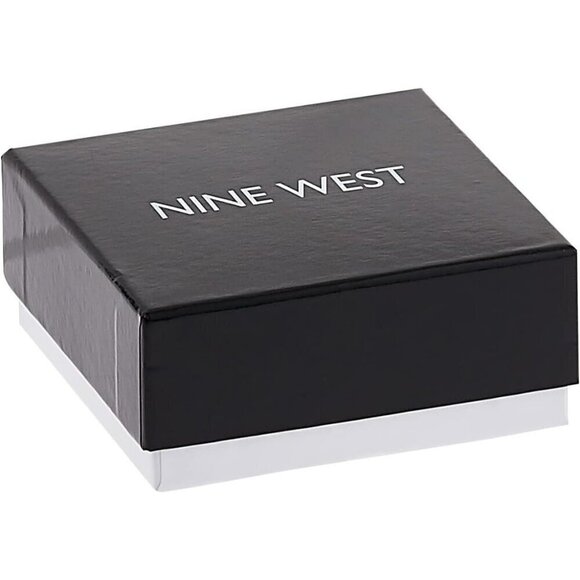 Nine West Women's Silvertone and Crystal Bracelet Rondel Stretch - Picture 4 of 4